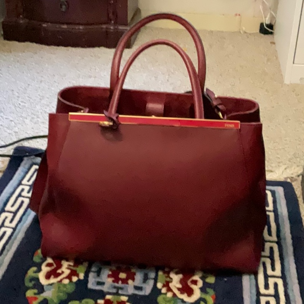 Fendi Red Tote Bag with Classic Structured Design